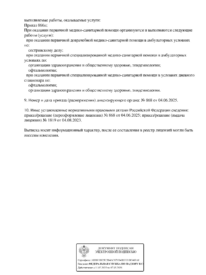 Лицензия Зрение Ростов-на-Дону